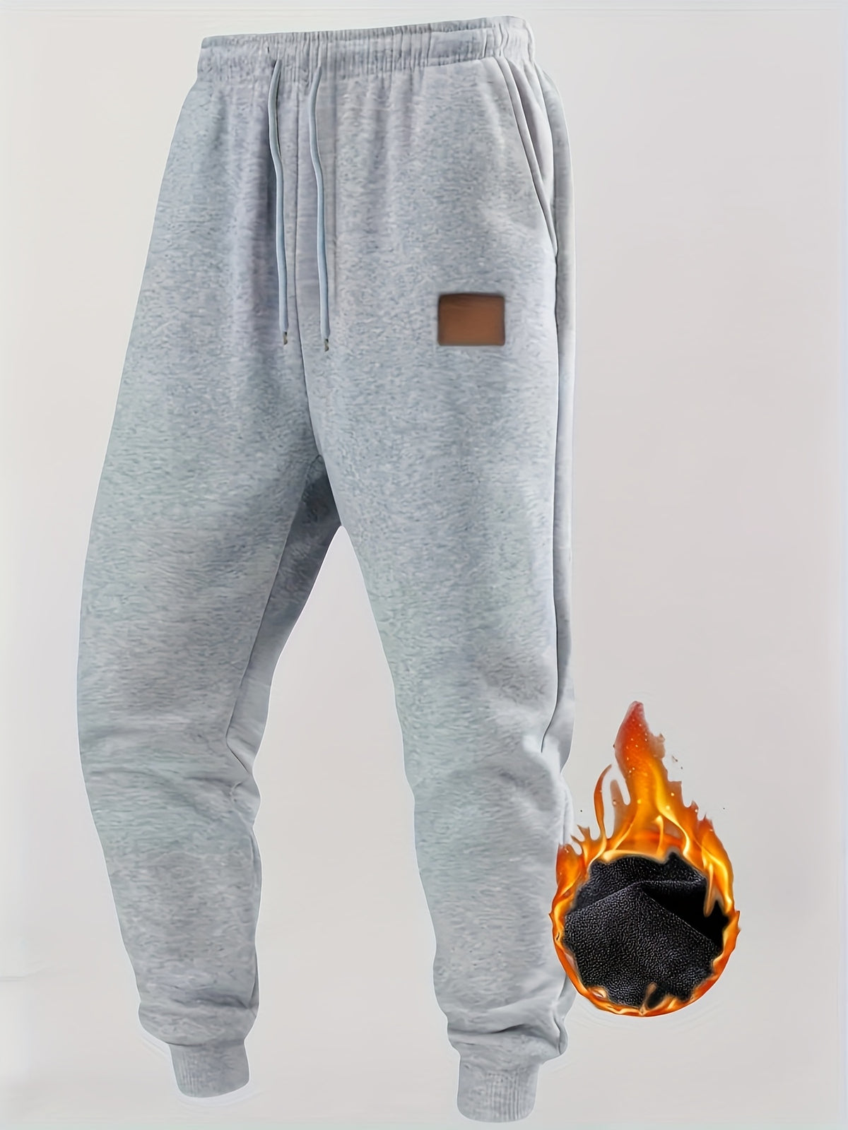 Men's 4-Color Options Compatible Sweatpants - Stretch Knit Joggers with Drawstring Waist, Belt-Like Design | Solid Color Options Black, Gray, Navy, White | Elastic Cuffs and Smooth Legs, Suitable for Gym, Casual, Casual Attir