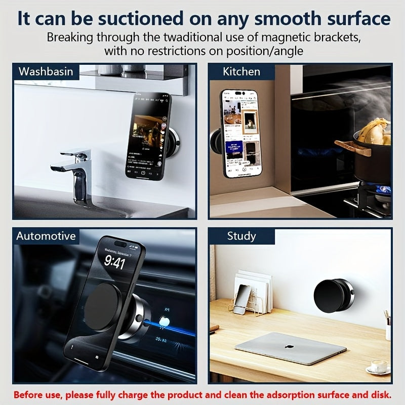 2025 New Car Electric Suction Cup Vacuum Magnetic Mobile Phone Holder, 1 Multi-angle Dashboard Navigation Universal Holder, Car Magnetic Mobile Phone Holder, Car Mobile Phone Accessories