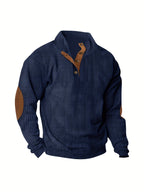 Men'S Casual Jacket for Autumn And Winter, Featuring a Loose Fit, Corduroy Fabric, Stand-Up Collar, Long Sleeves, And Button- Design.
