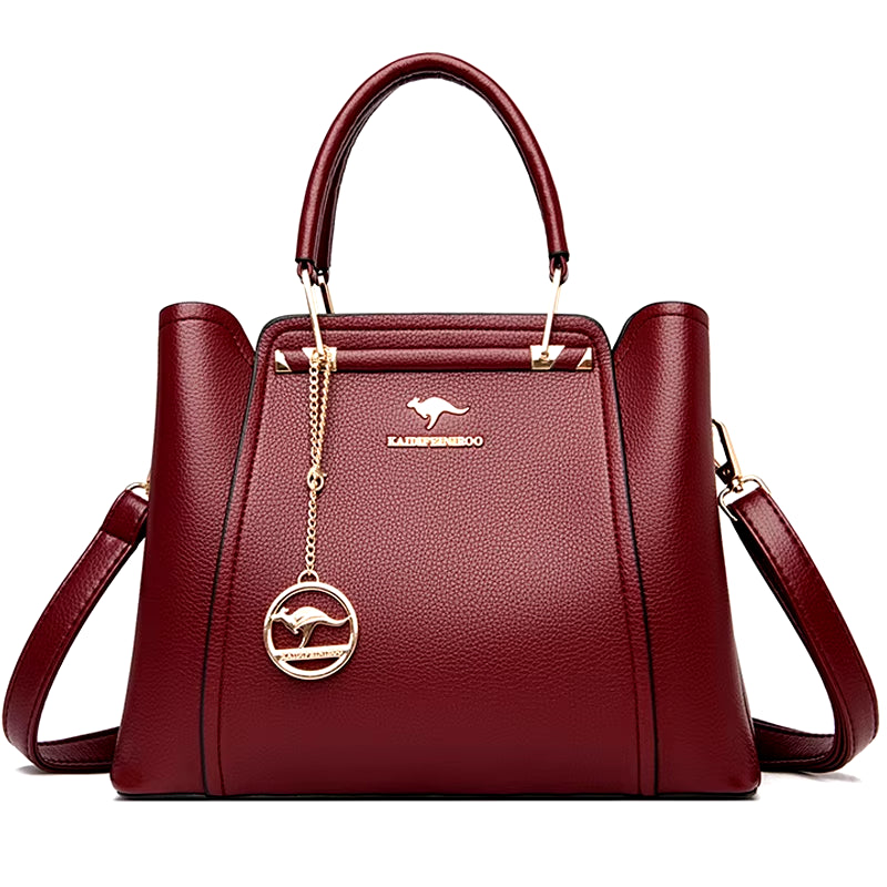 Luxury 3-Layer Leather Handbags for Women - Designer Crossbody Tote Bag with Large Capacity 2024
