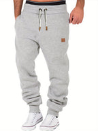 Men Athletic Pants, Elastic Waist Drawstring Trousers Fall Casual Pants with Pockets