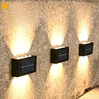1pc 6-10 LEDs Solar Outdoor Wall Decorative Landscape Lighting Lights Fixtures Suitable For Courtyard Villa Fence Terrace Garden