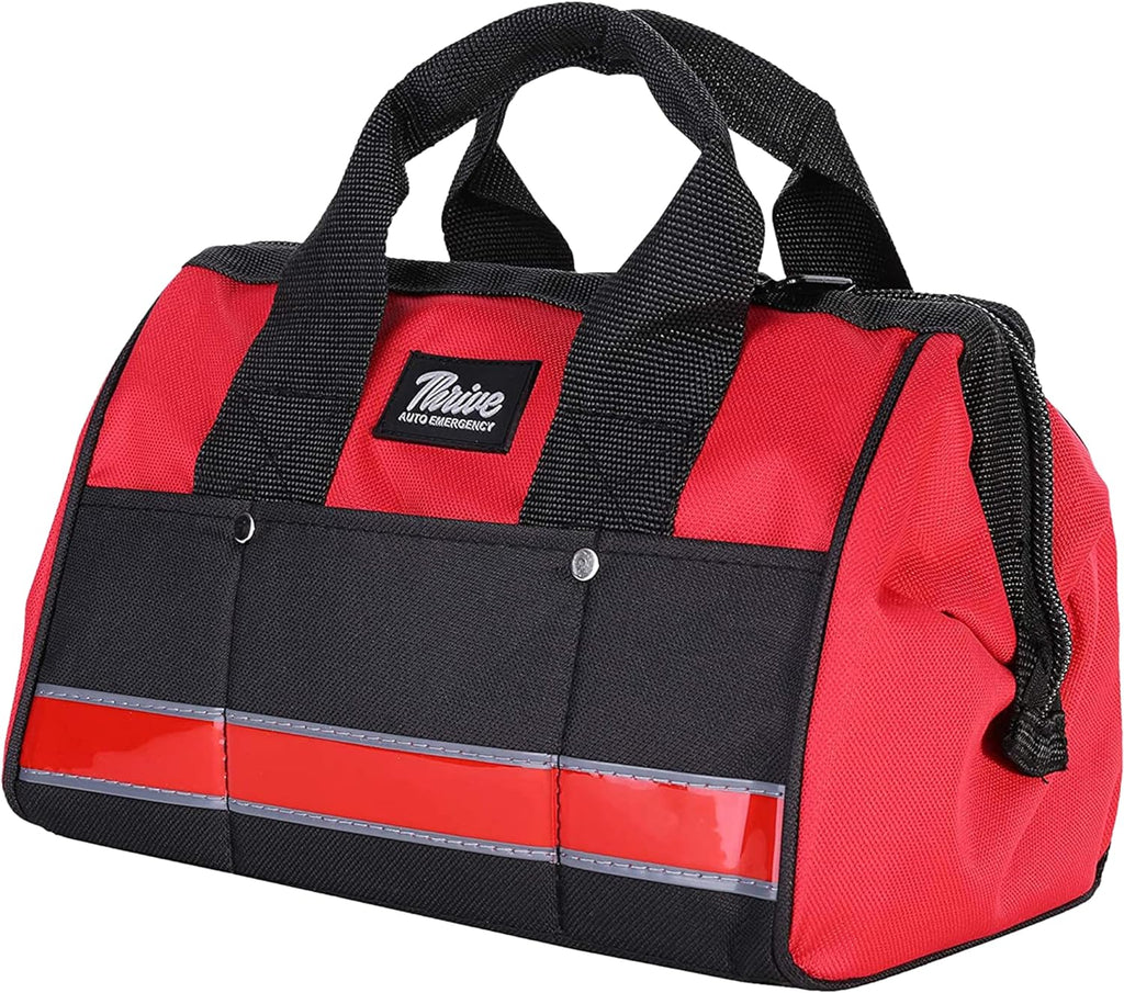 Thrive Emergency Car Kits for Vehicles - Roadside Emergency Car Kit (104 Pieces) - Car Kits for Emergency - Roadside Car Kit with Jumper Cables and Mini First Aid Kit - Gray Bag