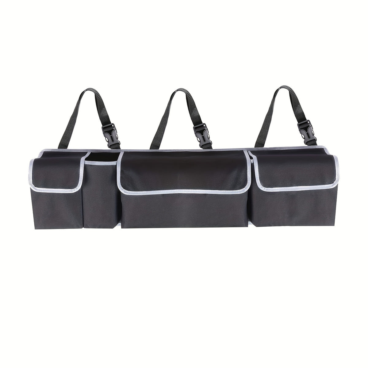 Universal Fit Car Seat Back Organizer, Large Capacity 600D Oxford Fabric with Multiple Pockets, Polyester Fiber Material, Vehicle Storage Solution