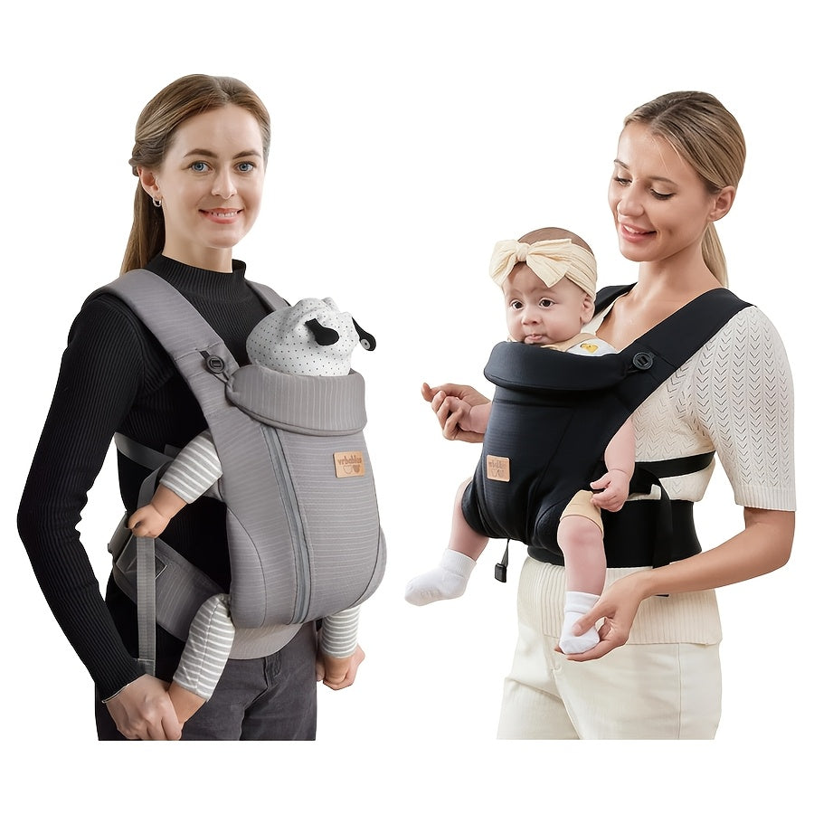 Vrbabies New Ergonomic Baby Carrier Newborn Toddler Wrap Carrier Hands Free Baby Sitting Support Sling Breathable Perfect For Infants Chest Sling For Babies Gift