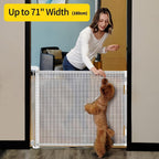 Retractable Baby Gate, Mesh Baby Gate Or Mesh Dog Gate, 33" Tall, Extends Up To 55" Wide - Child Safety Gate For Doorways, Stairs, Hallways, Indoor/Outdoor - For Parents & Pet Owners -  Provides Secure Containment - Ideal Gif