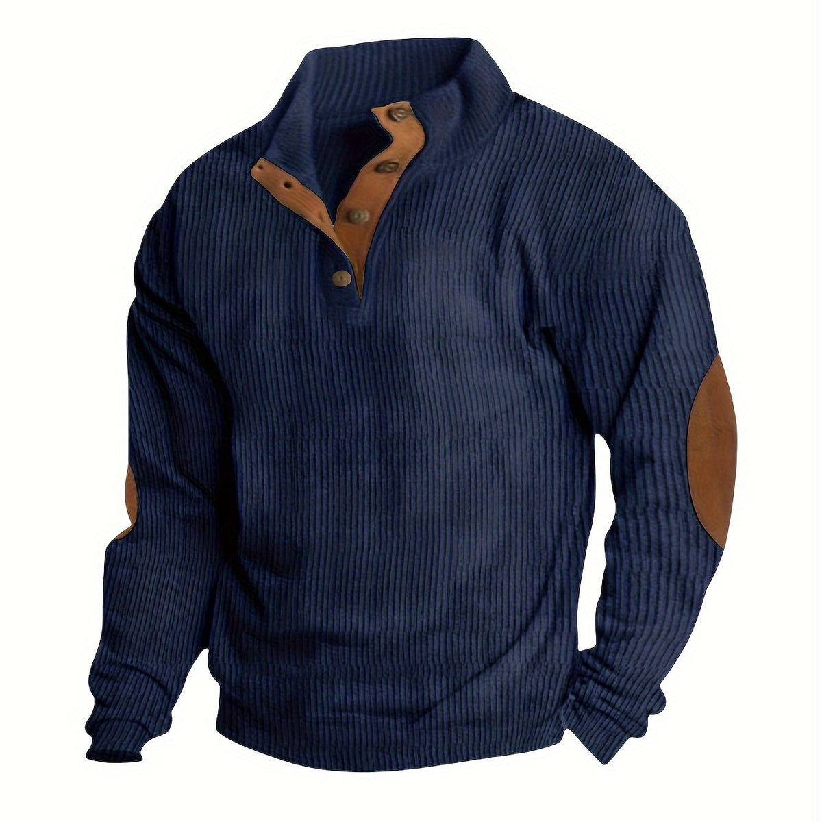 Men'S Casual Jacket for Autumn And Winter, Featuring a Loose Fit, Corduroy Fabric, Stand-Up Collar, Long Sleeves, And Button- Design.