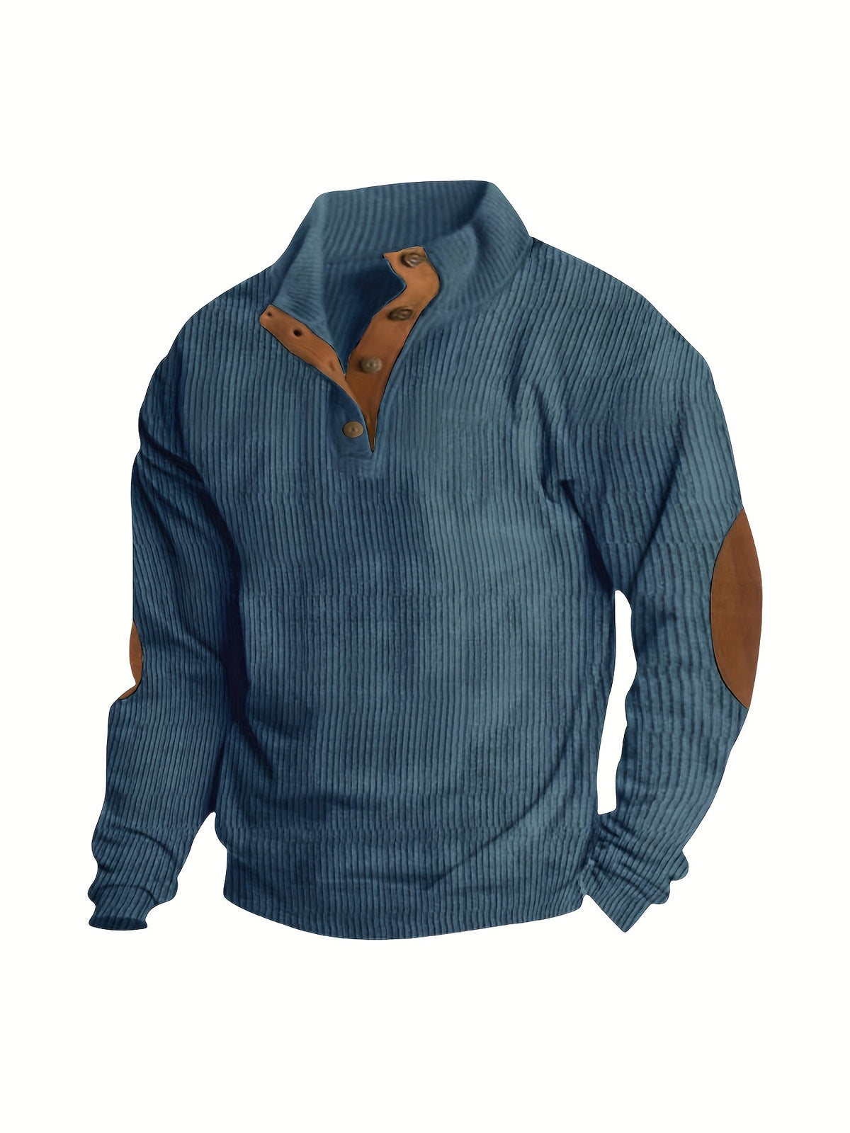 Men'S Casual Jacket for Autumn And Winter, Featuring a Loose Fit, Corduroy Fabric, Stand-Up Collar, Long Sleeves, And Button- Design.