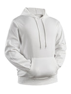 Men's 2pcs White Hoodie & Jogger Set - Casual Solid Color, Knit Polyester, with Pockets | Perfect for Fall/Winter Sports & Leisure