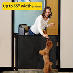 Retractable Baby Gate, Mesh Baby Gate Or Mesh Dog Gate, 33" Tall, Extends Up To 55" Wide - Child Safety Gate For Doorways, Stairs, Hallways, Indoor/Outdoor - For Parents & Pet Owners -  Provides Secure Containment - Ideal Gif