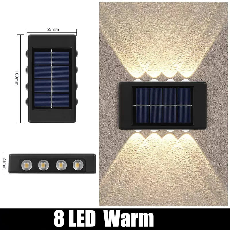 1pc 6-10 LEDs Solar Outdoor Wall Decorative Landscape Lighting Lights Fixtures Suitable For Courtyard Villa Fence Terrace Garden