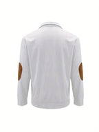 Men'S Casual Jacket for Autumn And Winter, Featuring a Loose Fit, Corduroy Fabric, Stand-Up Collar, Long Sleeves, And Button- Design.