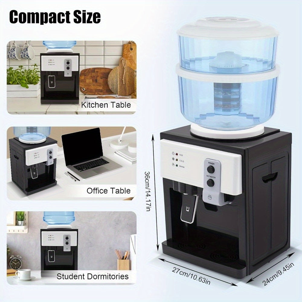 5 Gallon Hot and Cold Water Dispenser, Countertop Water Dispenser, Top Loading Hot & Cold Water Cooler Dispenser with 3 Temperature Settings, for Office, in The Desk Bedside Cabinet, Tea Table, Bar
