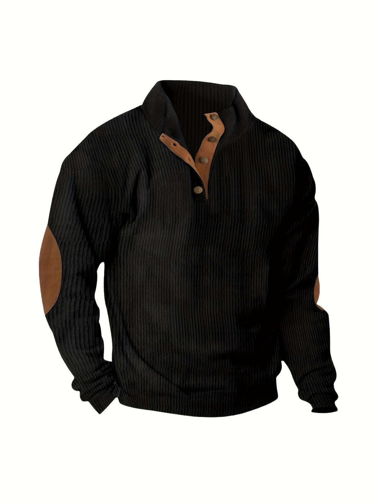 Men'S Casual Jacket for Autumn And Winter, Featuring a Loose Fit, Corduroy Fabric, Stand-Up Collar, Long Sleeves, And Button- Design.