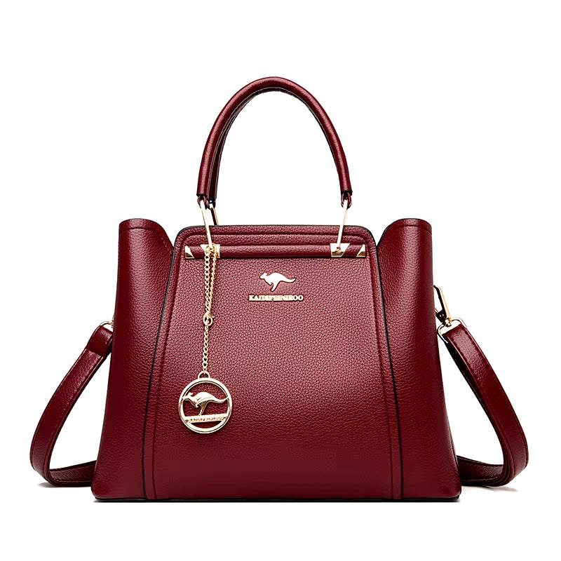 Luxury 3-Layer Leather Handbags for Women - Designer Crossbody Tote Bag with Large Capacity 2024