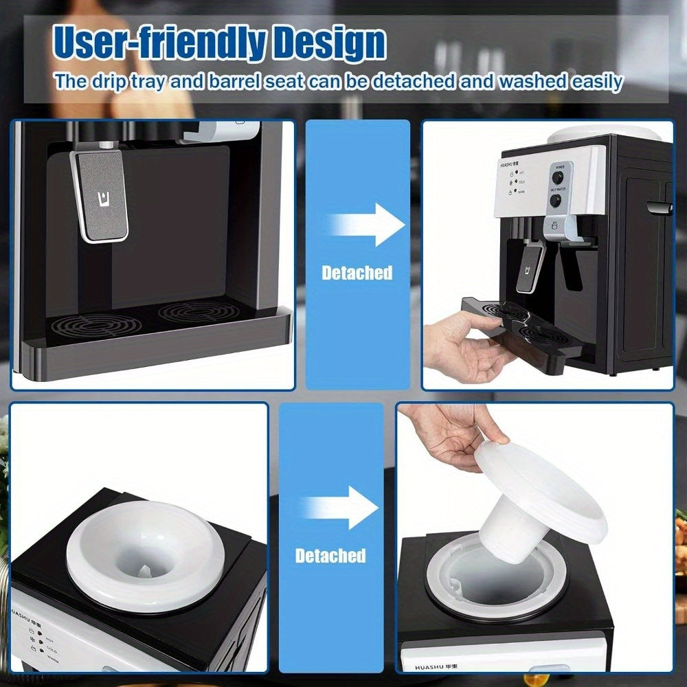 5 Gallon Hot and Cold Water Dispenser, Countertop Water Dispenser, Top Loading Hot & Cold Water Cooler Dispenser with 3 Temperature Settings, for Office, in The Desk Bedside Cabinet, Tea Table, Bar