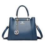Luxury 3-Layer Leather Handbags for Women - Designer Crossbody Tote Bag with Large Capacity 2024