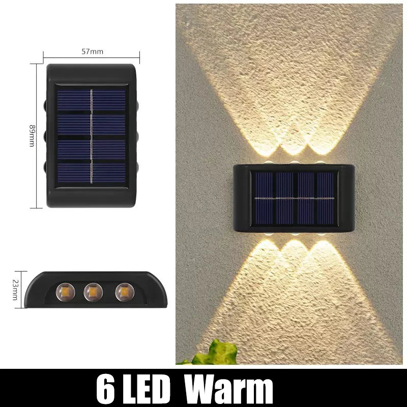 1pc 6-10 LEDs Solar Outdoor Wall Decorative Landscape Lighting Lights Fixtures Suitable For Courtyard Villa Fence Terrace Garden