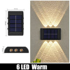 1pc 6-10 LEDs Solar Outdoor Wall Decorative Landscape Lighting Lights Fixtures Suitable For Courtyard Villa Fence Terrace Garden