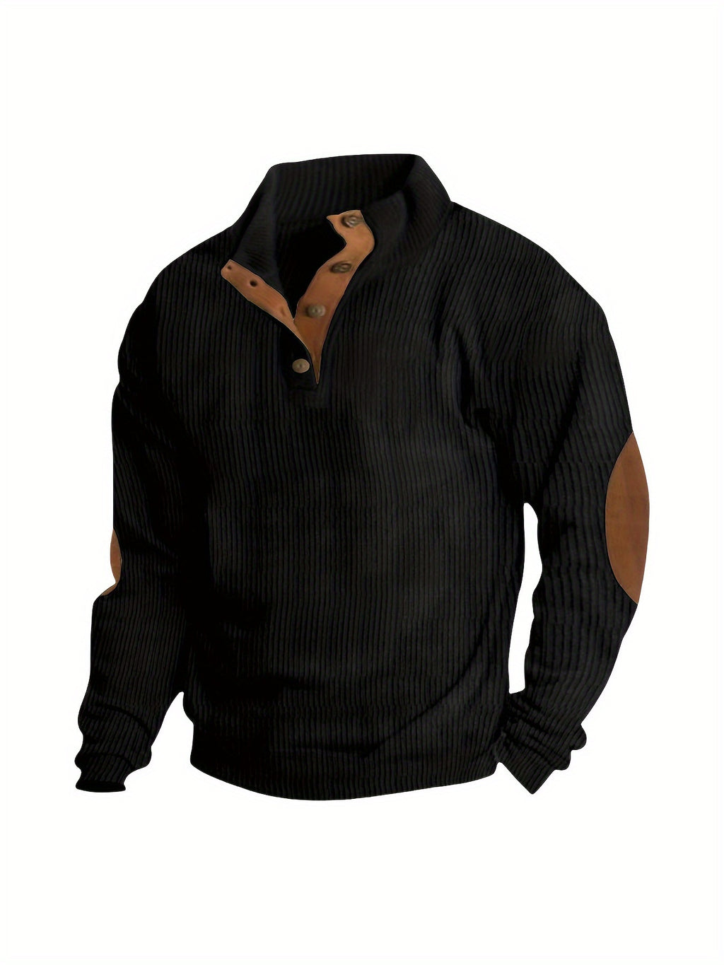 Men'S Casual Jacket for Autumn And Winter, Featuring a Loose Fit, Corduroy Fabric, Stand-Up Collar, Long Sleeves, And Button- Design.