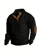Men'S Casual Jacket for Autumn And Winter, Featuring a Loose Fit, Corduroy Fabric, Stand-Up Collar, Long Sleeves, And Button- Design.