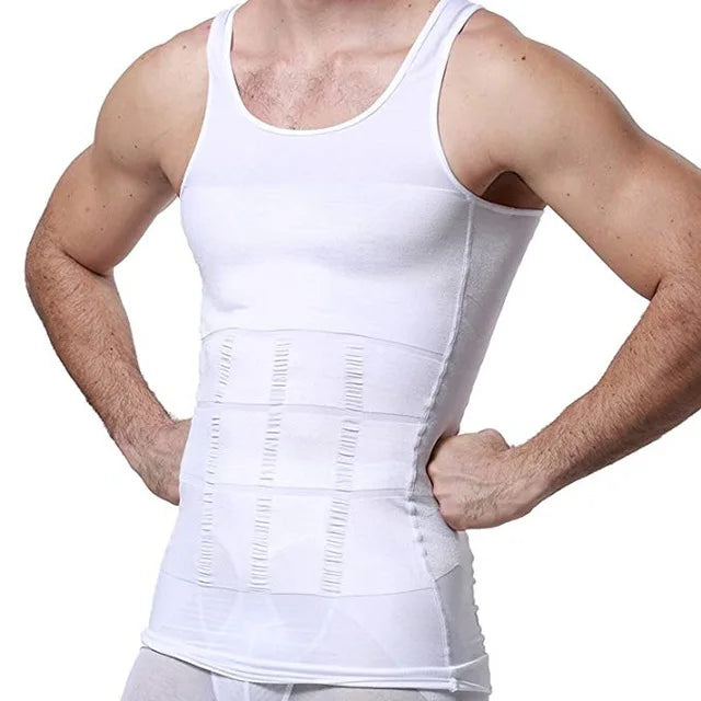 Mens Slimming Body Shaper Shapewear Abdomen Compression Shirt to Hide Gynecomastia Moobs Workout Tank Tops Undershirts