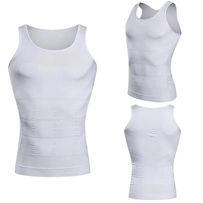 Mens Slimming Body Shaper Shapewear Abdomen Compression Shirt to Hide Gynecomastia Moobs Workout Tank Tops Undershirts