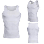 Mens Slimming Body Shaper Shapewear Abdomen Compression Shirt to Hide Gynecomastia Moobs Workout Tank Tops Undershirts