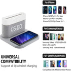 COLSUR LED Adjustable Night Light 15W Wireless Charge with Digital Alarm Clock Touch Bedside Lamp  Brightness Bedroom