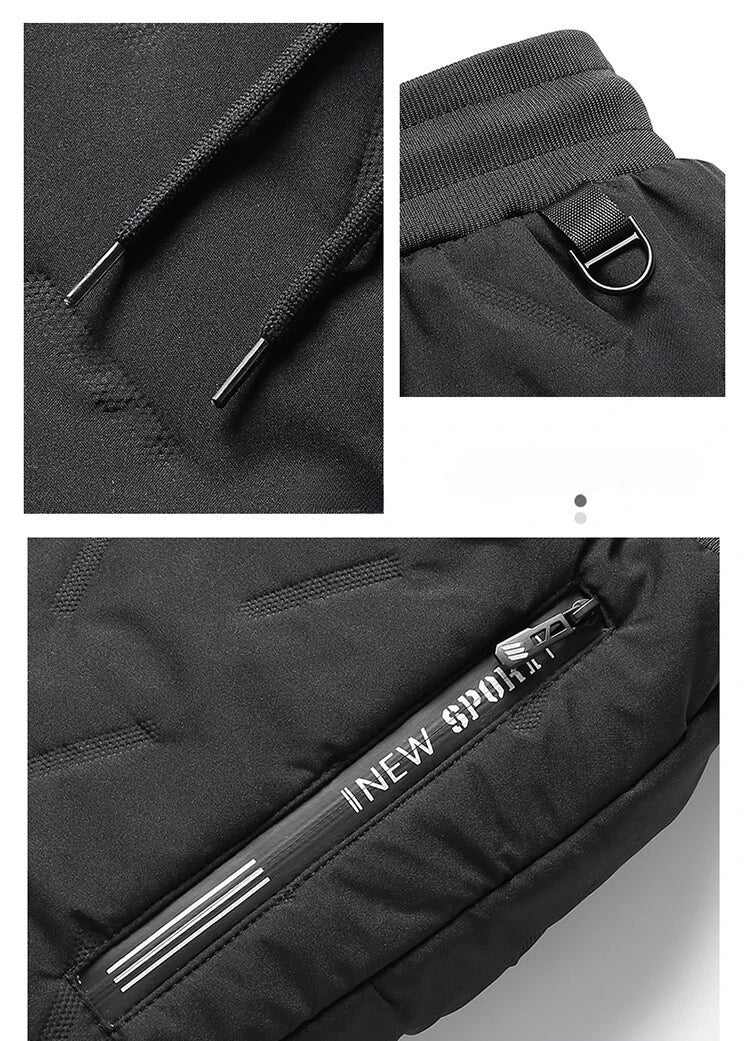 Down Pants Casual Men Pants Thickened Fleece Pants Loose Sportswear Winter Warm Clothes Men Casual Clothes