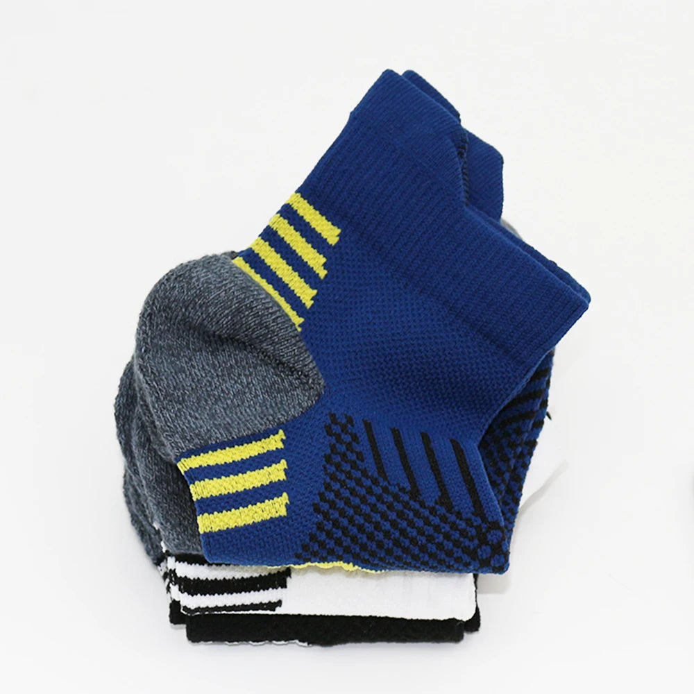 3Pair Professional Fitness Sports Socks Towel Bottom Non-Slip Running Socks Men Women Short Quick-Drying Basketball Training Sox