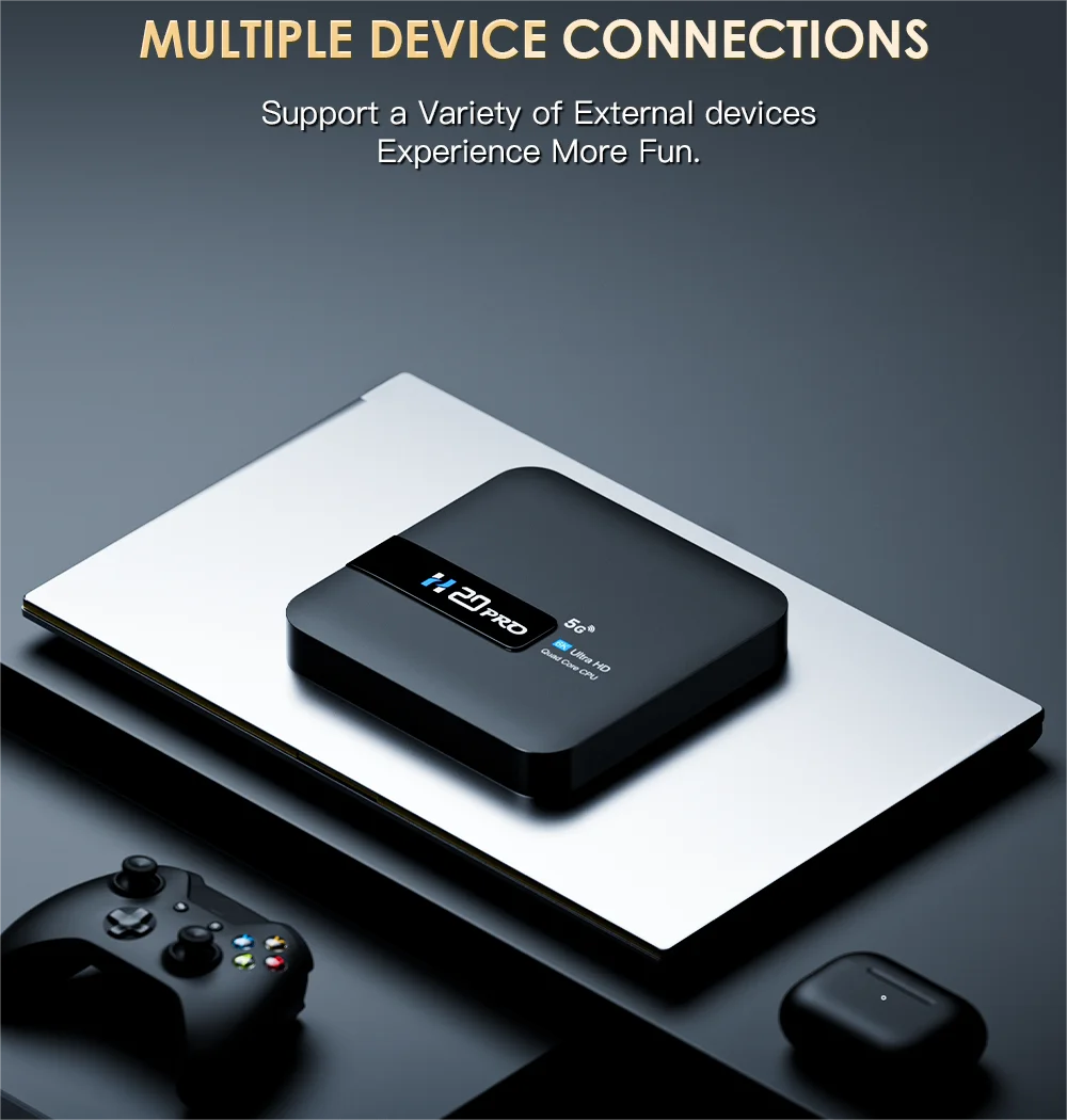 H20PRO Android TV Box Android 10.0 2GB 16GB 2.4&5G WIFI 4K Media Player TV Box Android Play Store Very Fast 1080P Set Top Box