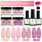 5g Dipping Nail Powder Set Red Nail Glitter Dipping System Kit For Manicure Nail Art Decorations Natural Dry Without Lamp Cure