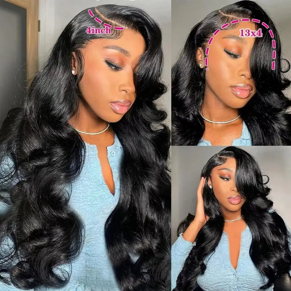 13x6 13x4 Body Wave Lace Front Wigs Human Hair PrePlucked Transparent Lace Frontal Wigs Human Hair Wigs With Baby Hair For Women