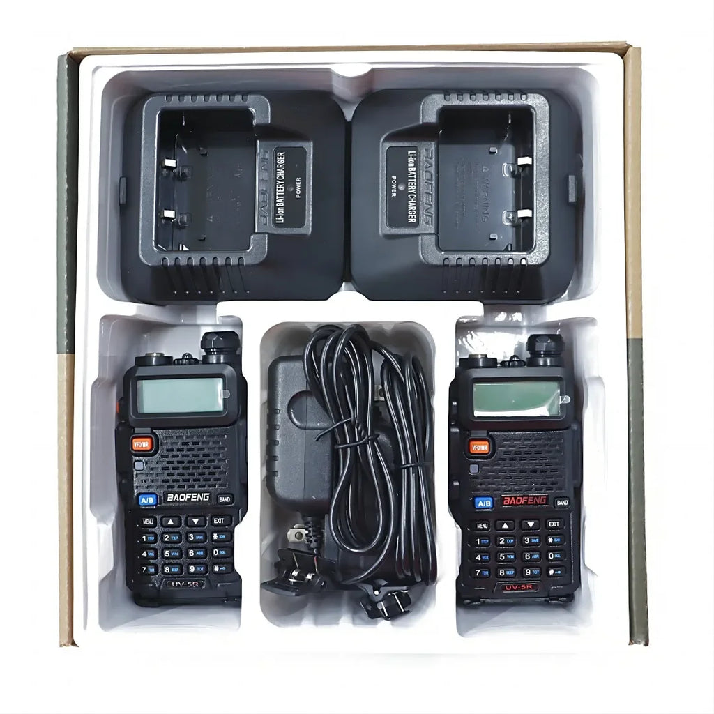 2pcs BAOFENG UV-5R 5W 8W High Power Dual Band Two Way Radio Long Range Handheld Portable Walkies Talkies For Hunting