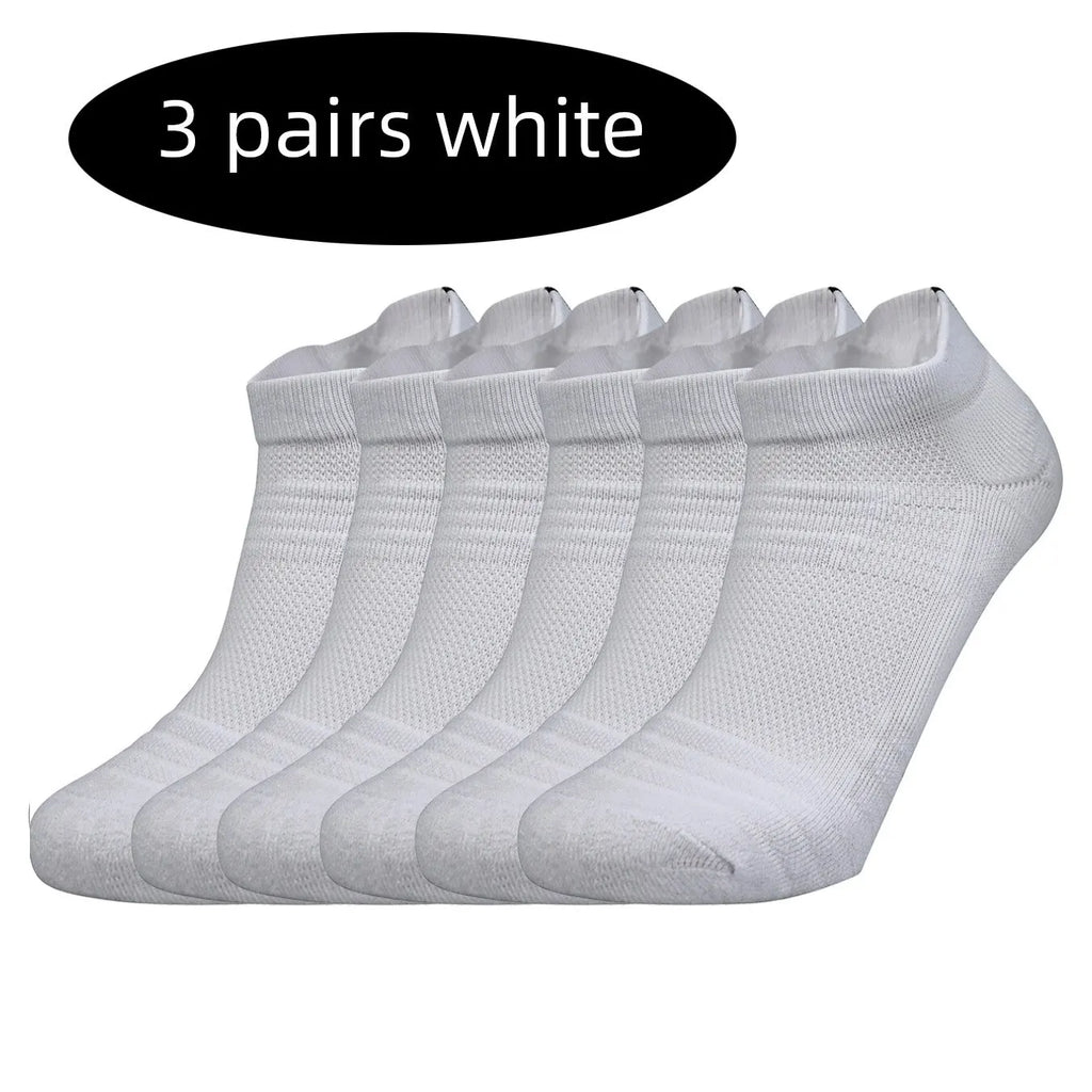 3 Pairs Sports Socks Men Women Short Running Socks Performance Ankle Cushion Wear-resistant Anti Slip Basketball Casual Socks