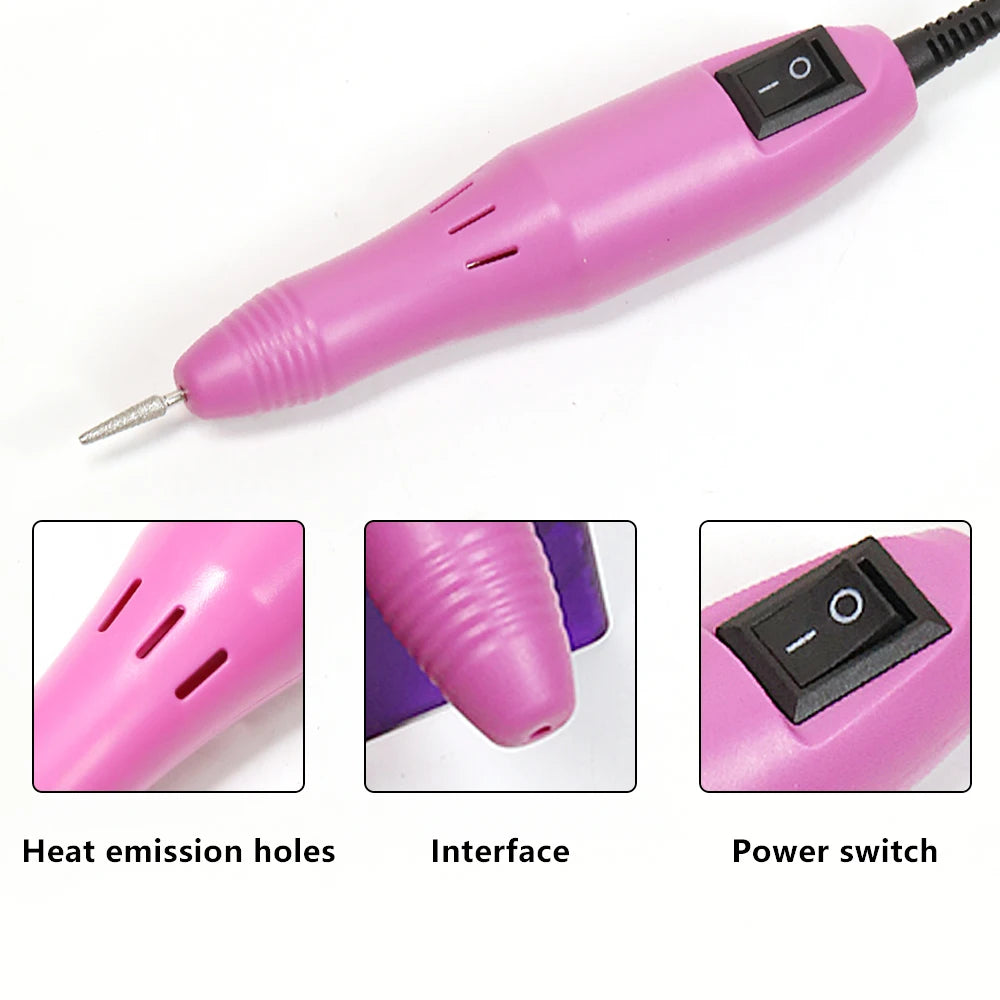 YIKOOLIN Electric Nail Drill Machine Nail File Drill Set Kit for Acrylic Nails Gel Nail Nail Art Polisher Sets Home Use