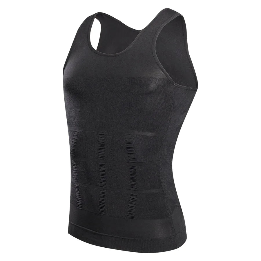 Mens Slimming Body Shaper Shapewear Abdomen Compression Shirt to Hide Gynecomastia Moobs Workout Tank Tops Undershirts
