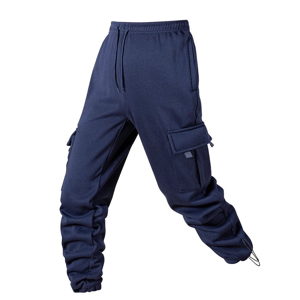 Men's Joggers Pants Loose Drawstring Long Pants Men Multi-pocket Sweatpants Casual Cargo Trousers For Men Fitness