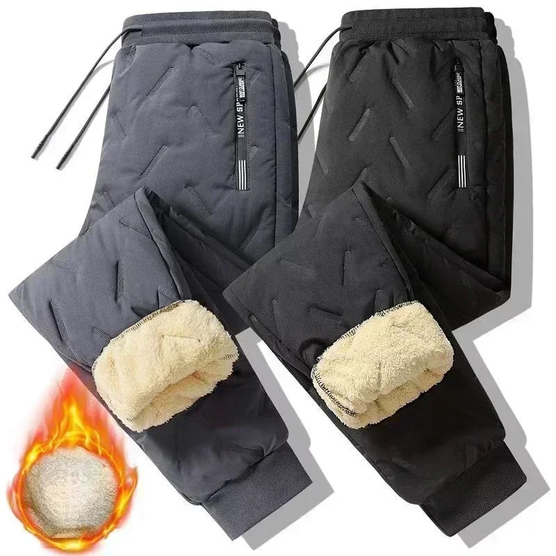 Down Pants Casual Men Pants Thickened Fleece Pants Loose Sportswear Winter Warm Clothes Men Casual Clothes