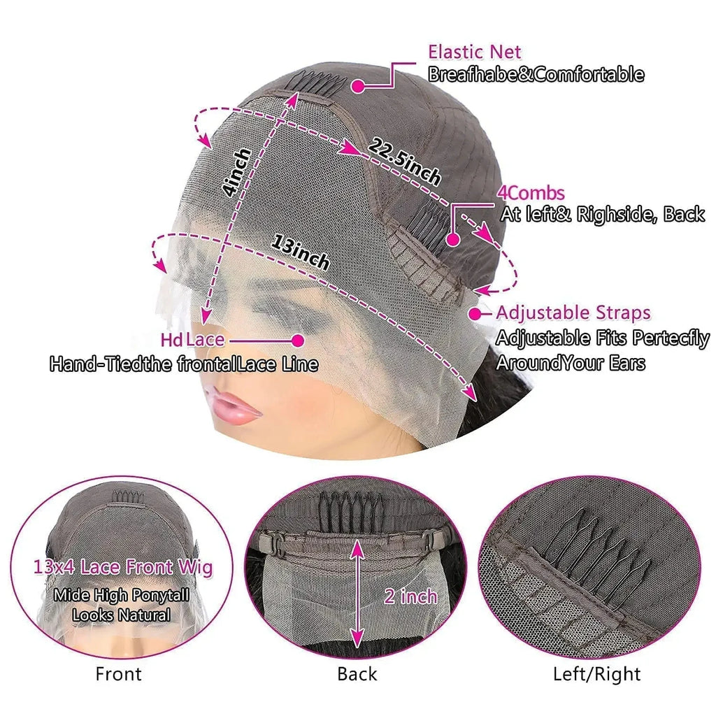 13x6 13x4 Body Wave Lace Front Wigs Human Hair PrePlucked Transparent Lace Frontal Wigs Human Hair Wigs With Baby Hair For Women