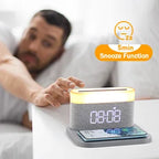 COLSUR LED Adjustable Night Light 15W Wireless Charge with Digital Alarm Clock Touch Bedside Lamp  Brightness Bedroom
