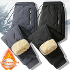 Winter Down Cotton Pants Men's Outdoor Plush Thick Velvet Warm Sports Pants Lambswol Casual Waterproof Windproof Ski Pants 7XL