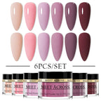 5g Dipping Nail Powder Set Red Nail Glitter Dipping System Kit For Manicure Nail Art Decorations Natural Dry Without Lamp Cure