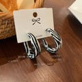 Semicircle Leopard C-Shape Hoop Earrings Women Large Circle Round Big Hoop Earrings For Women Girl Wedding Party Jewelry