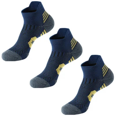 3Pair Professional Fitness Sports Socks Towel Bottom Non-Slip Running Socks Men Women Short Quick-Drying Basketball Training Sox