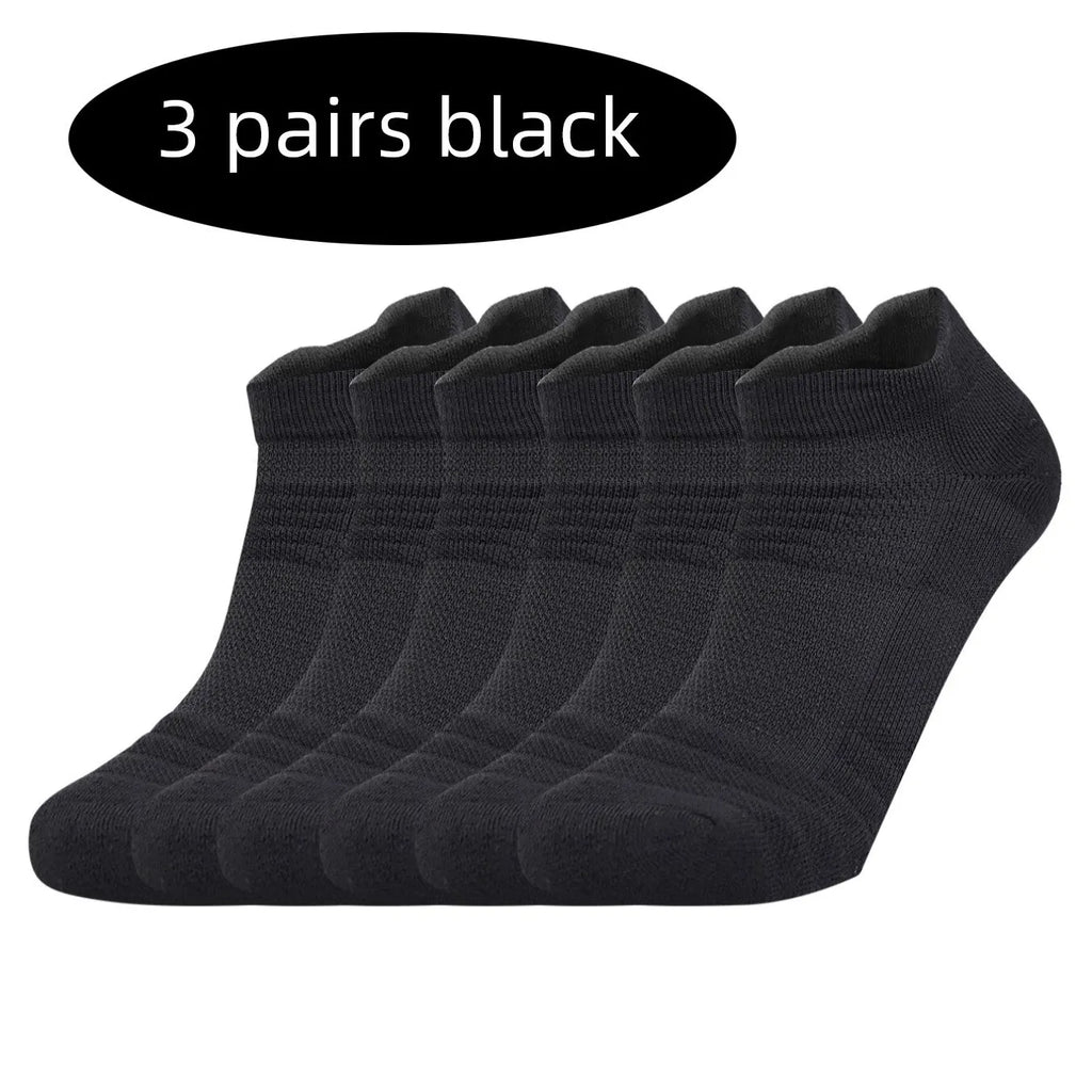 3 Pairs Sports Socks Men Women Short Running Socks Performance Ankle Cushion Wear-resistant Anti Slip Basketball Casual Socks