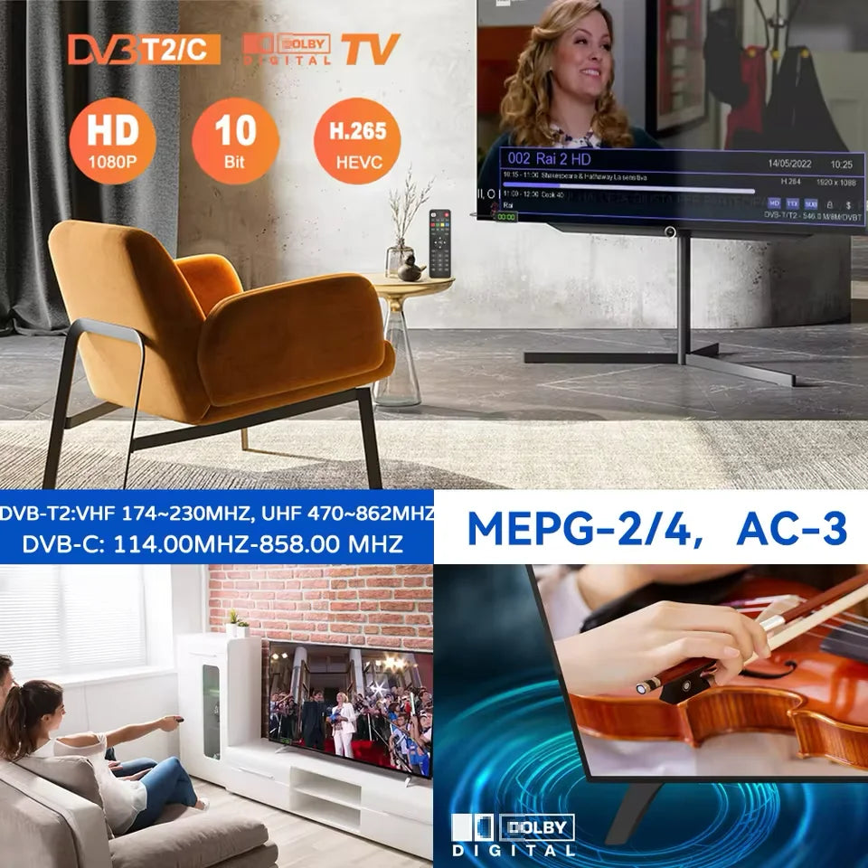 Dluxury U8mini Digital DVB T2 DVB C TV Decoder Set top box Support Free TV Channels 7Days EPG for Spain France Itlay ect