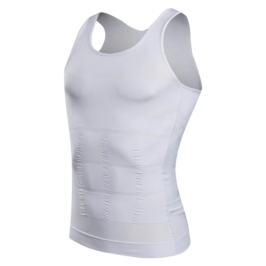 Mens Slimming Body Shaper Shapewear Abdomen Compression Shirt to Hide Gynecomastia Moobs Workout Tank Tops Undershirts