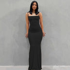 Satin Slip Sleeveless Backless Maxi Dress Women 2023 Summer Bodycon Elegant Sexy Outfits Ladies Birthday Party Club Sundress